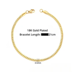 Gold Chunky Chain Link Bracelet - Classic Trendy Design for Men and Women Jewelry (4mm 21cm)