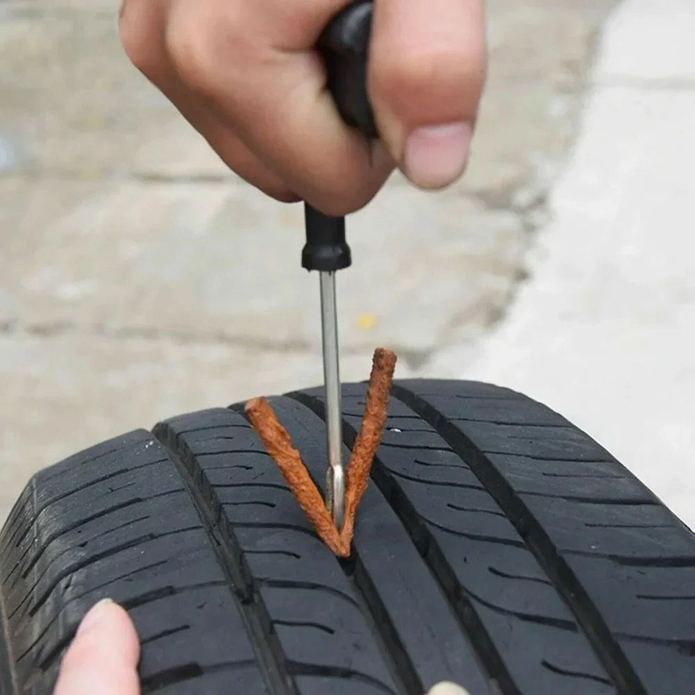 Puncture Repair Kit Car Tire Repair Tools Kit With Rubber Strips Tubeless Flat Tire Tool for Cars Truck Motorcycle