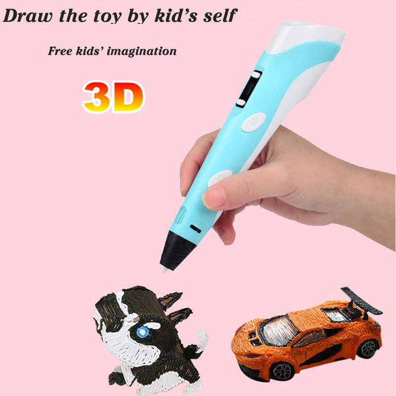 Children's 3D Pen 3D Drawing Printing Pen LCD Screen Power Adapter 40 Colors 200M PLA Filament Kids Boys Girls Birthday DIY Gift