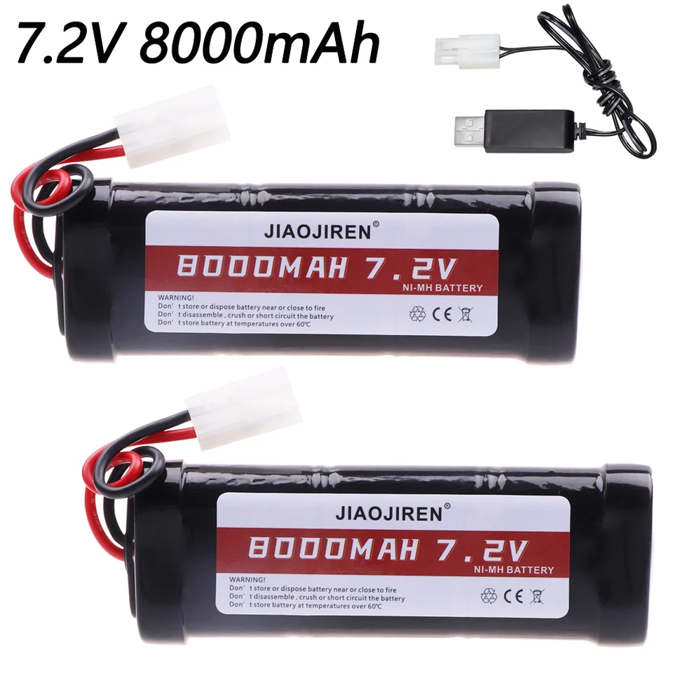 ラジコンカー用バッテリーと充電器セット,7.2 v,8000mah,rcおもちゃ用