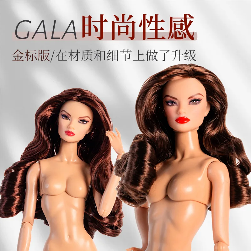 32cm Supermodel Movable Doll 2025 new design 1/6 nude naked with normal skin brown hair 12 joint movable body + head diy toy Movable Dolls