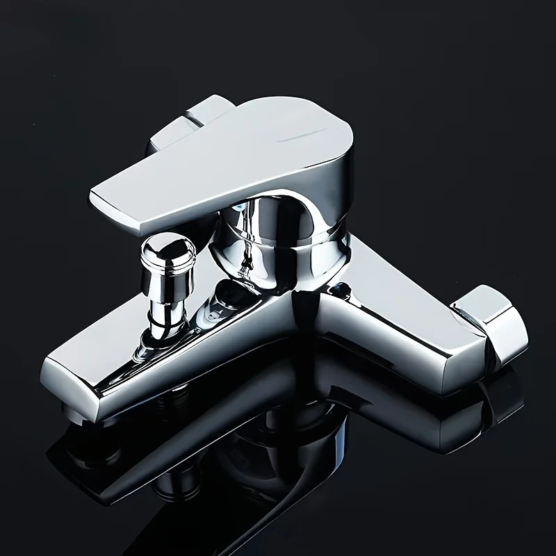 1 Set Electroplated 304 Stainless Steel Washroom Shower Hot And Cold Faucet, Bathroom Toilet Bathroom Tub Water Mixing Valve, Co 4