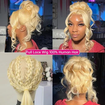 Parrucca Full Lace 100% Capelli Umani HD 13x4 13x6, Parrucche Frontali in Pizzo Senza Colla 5x5 Pronte da Indossare, Parrucche Ondulate Biondo 613 in Capelli Umani