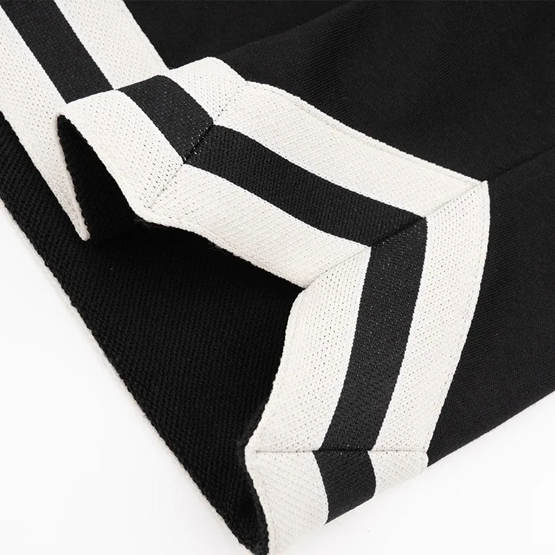 Women's Summer Solid Elastic High Waist Pockets Drawstring Bandage Stripe Sports Casual Trousers Preppy Style Elegant Shorts