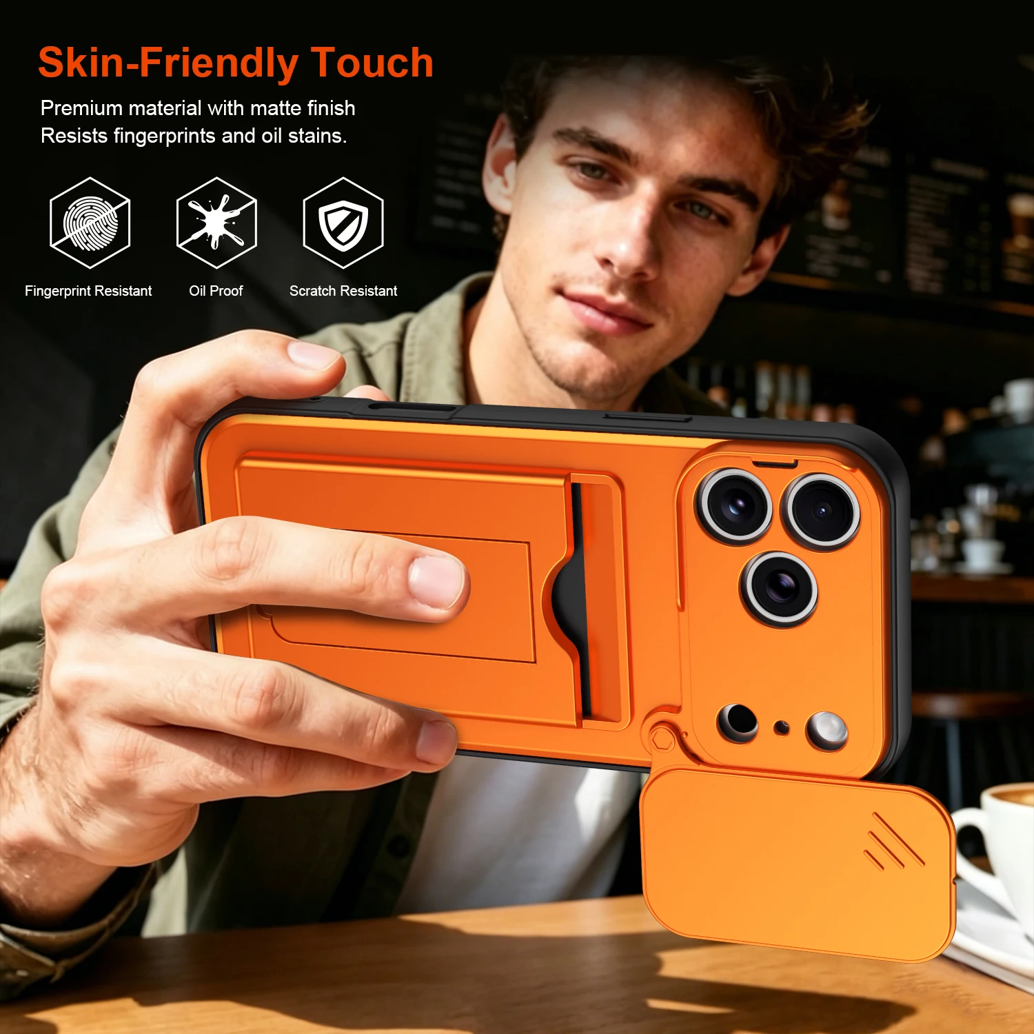Enhanced Shockproof Card Holder Wallet Phone Case with Lens Protection