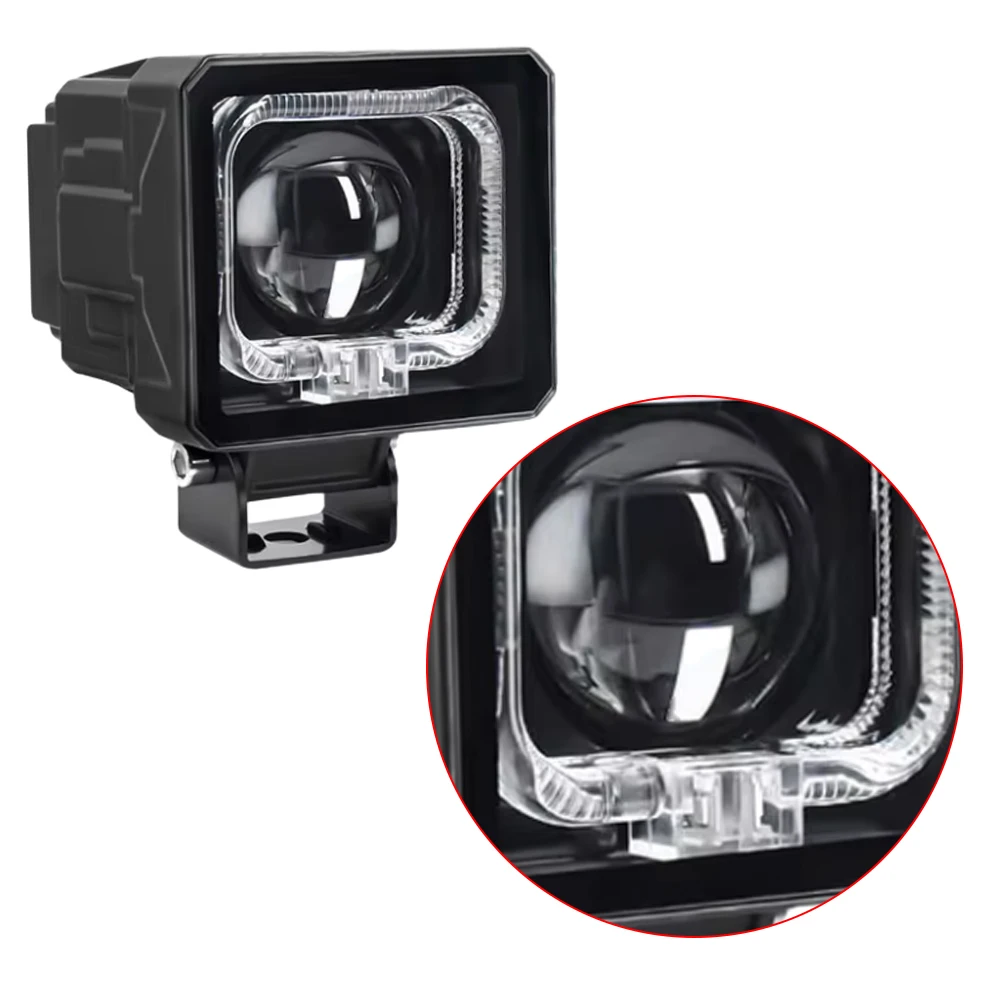 2개 LED 프로젝터 스포트라이트 안개등 운전등 알루미늄 합금 화이트/레드/블루 LED 작업등 헤드라이트 DRL 자동차 트럭 SUV용