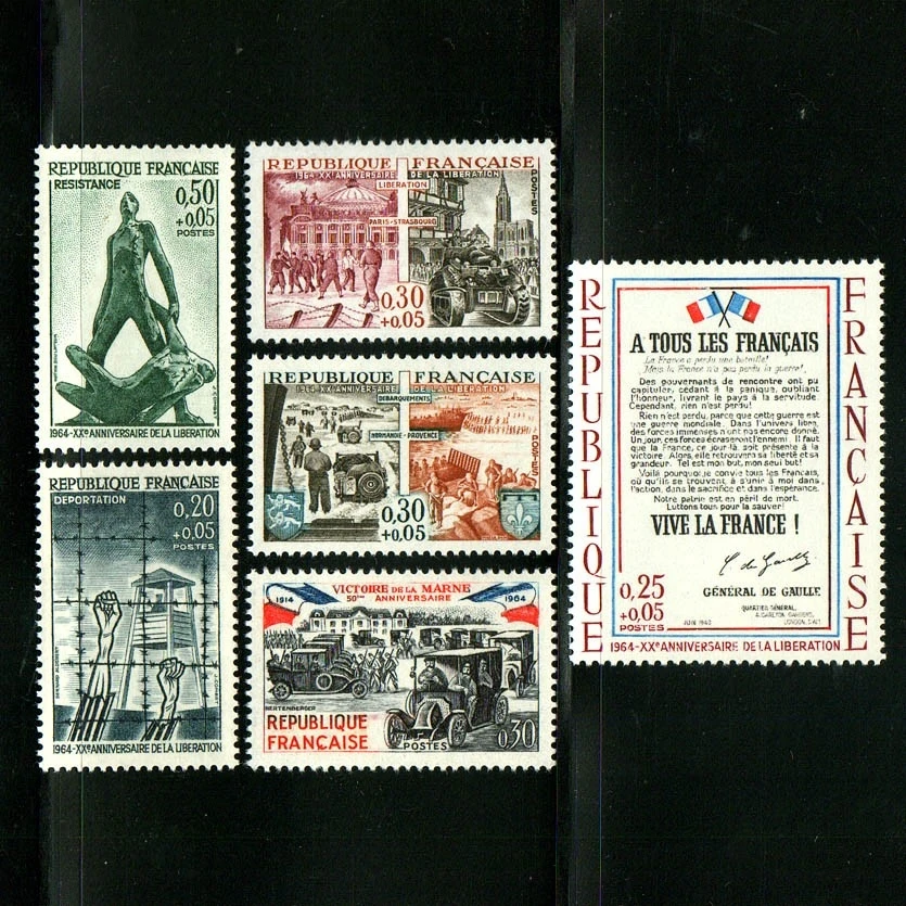 6ピース/セット新フランススタンプ1964戦争彫刻切手mnh - AliExpress
