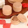 1/10PCS Mini Round Wooden Boxes Natural Wood Jewelry Rings Earrings Storage Container DIY Anniversary Valentine's Day Gift Decor 2