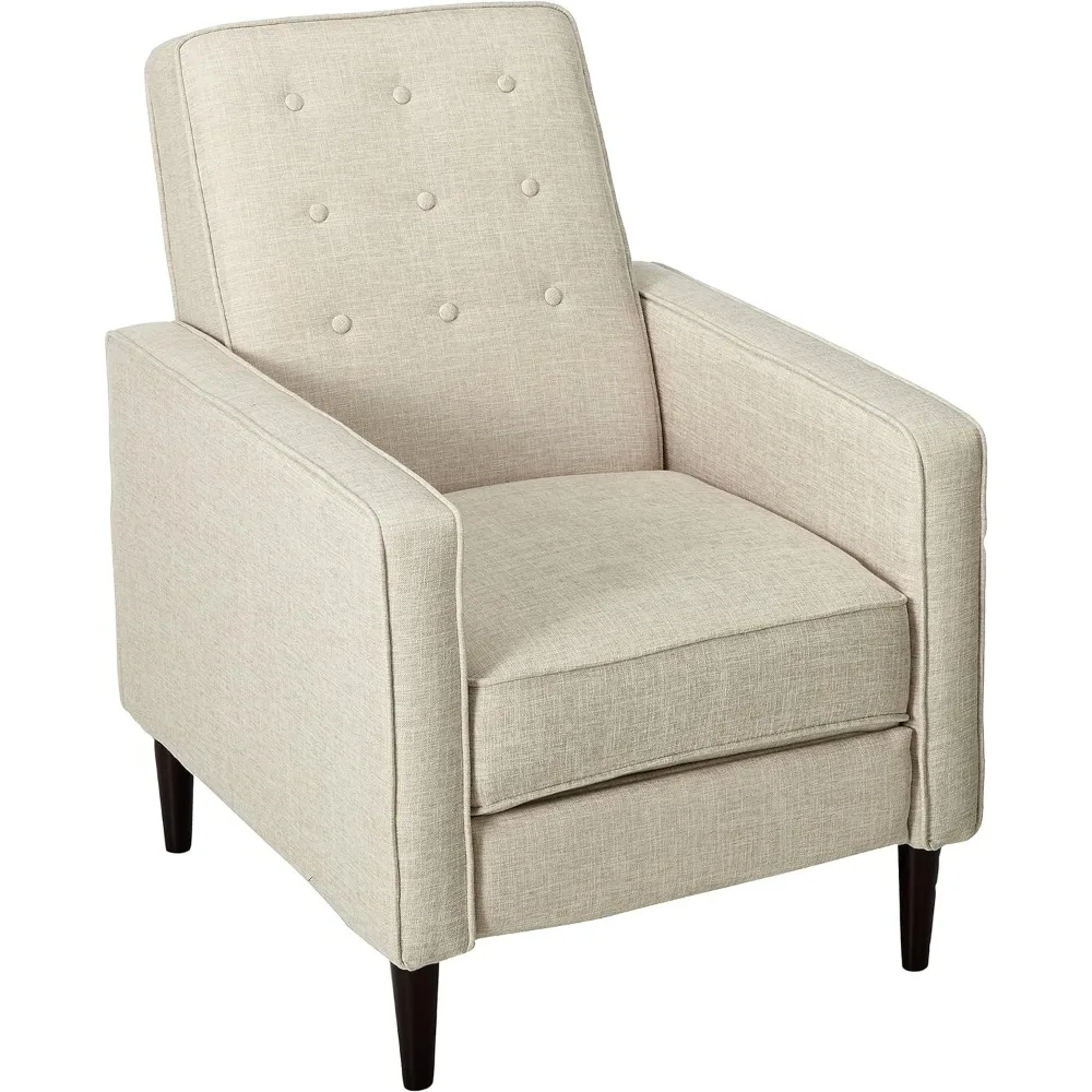 

Macedonia Mid Century Modern Tufted Back Fabric Recliner (Cream)