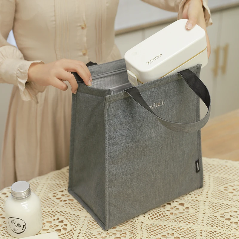 장기 단열 도시락 가방 (얼음주머니), 내유성 알루미늄 필름 도시락 가방, 옥스포드 천 휴대용 도시락 가방, S/M/L, 1 개