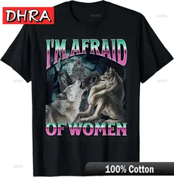 Afraid of Women Werewolf Meme Bootleg T - Shirt - Edgy Urban Aesthetic Cotton Tee - S (00004AH - Black)