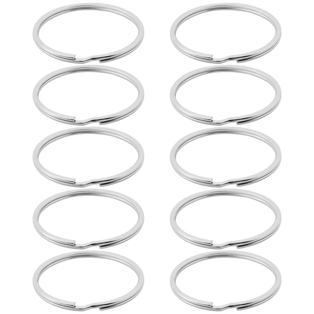 2024 Nwe 10x 50mm Keyring Split Ring Set Large Nickel Key Loop Sprung Hoop(sm1147