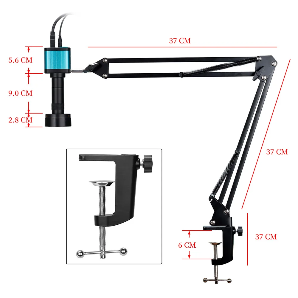 48MP 4K 2K 1080P HDMI USB VGA Industrial Video Digital Microscope Camera 1-130X Zoom C Mount Lens For Phone PCB Soldering Repair