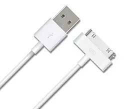 Versatile 30-Pin Charging and Data Cable USB Charger Adapter Accessories - 1m (White)