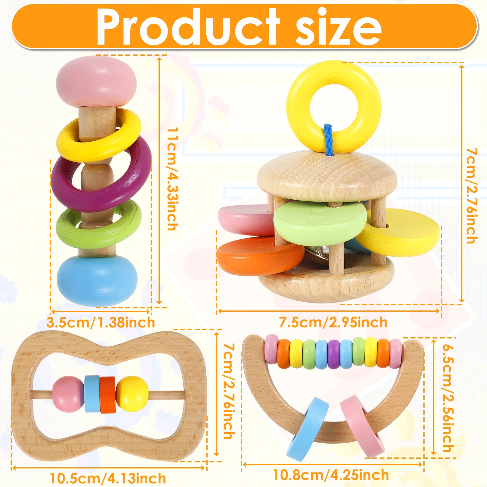 Wooden Bunny Toy Rabbit Roller Toys Rabbit Chew Toy Teeth Grinding Small Pet 4Pcs