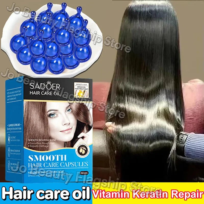 Magic Hair Vitamin Capsule Keratin Oil Fast Restore Hair Soft Smooth Shiny Deep Moisturizer Frizzy Dry Scalp Care Products