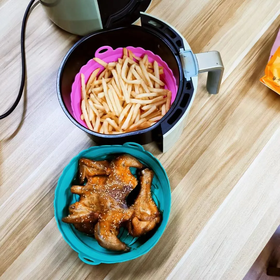 Air Fryer Silicone Baking Tray Reusable Non-Stick Air Fryer