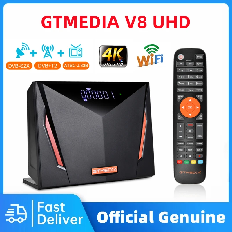 

Спутниковый ресивер GTMEDIA V8 UHD MARS 4K Ultra HD DVB-S/S2/S2X + T/T2/кабель ТВ тюнер Встроенный WIFI Поддержка Mars CA карта декодер