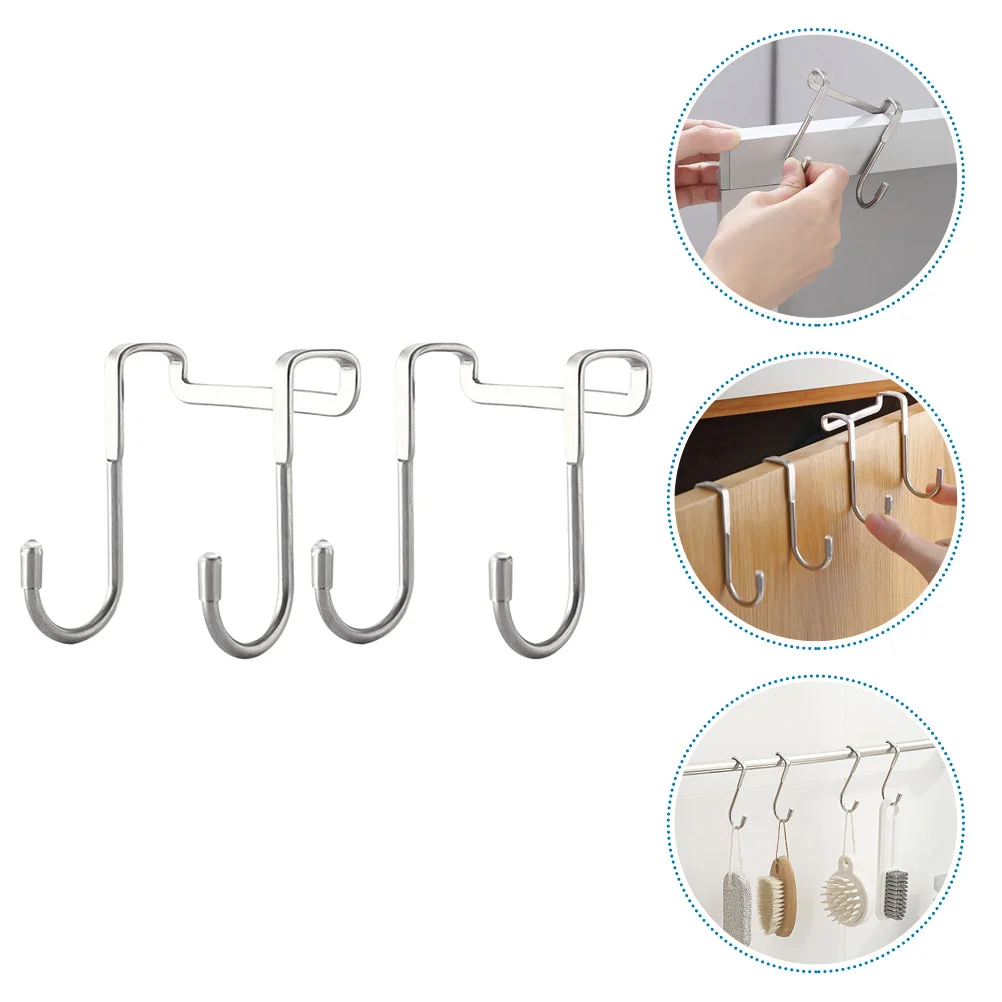 

2 Pcs Hook up Over Door Hanger Coat Jacket Kitchen Towel Stainless Steel Shower Hooks for Wreath