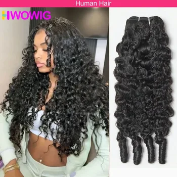 Burmese Curly Hair Bundles Human Hair Quality Sew In Bundles Raw Hair Bundles Double Drawn Brazilian Remy Hair Extensions 1