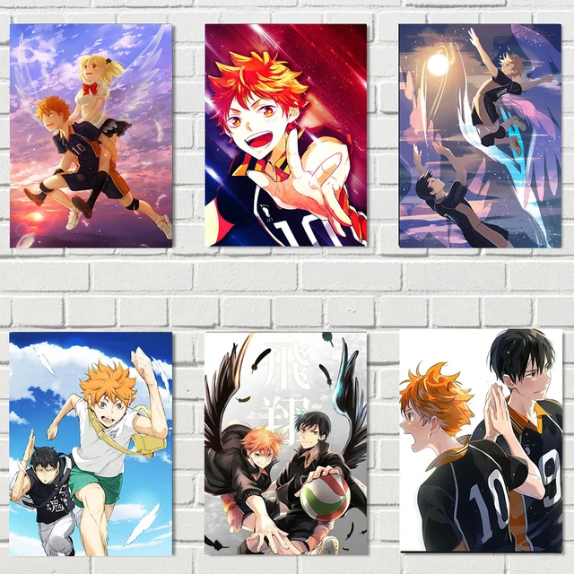 Haikyuu anime cartaz personagem voleibol menino pintura em tela impressão  cuadros arte parede moderna casa decoração da sala de estar frameles