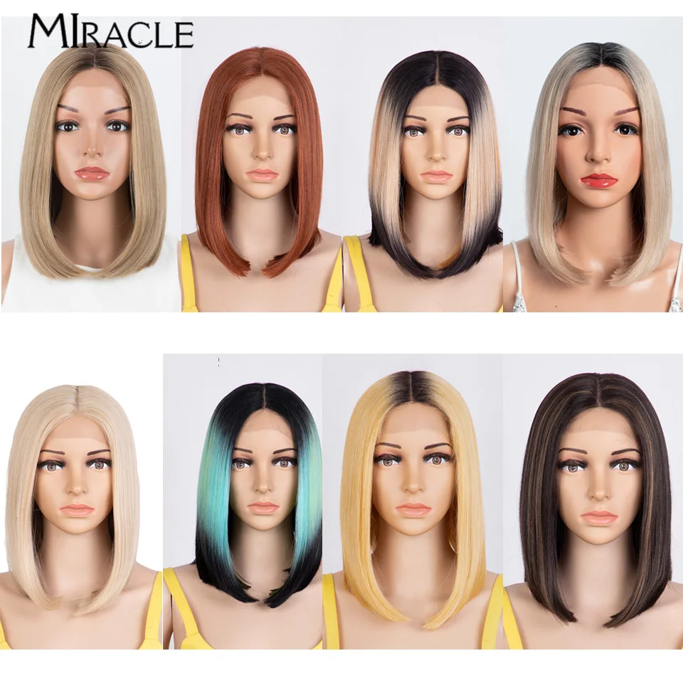 Synthetic Lace Front Wig 12&lsquo;&rsquo; High Temperature Middle Part Lace Wig For Black Women Cosplay Wigs lace front wig