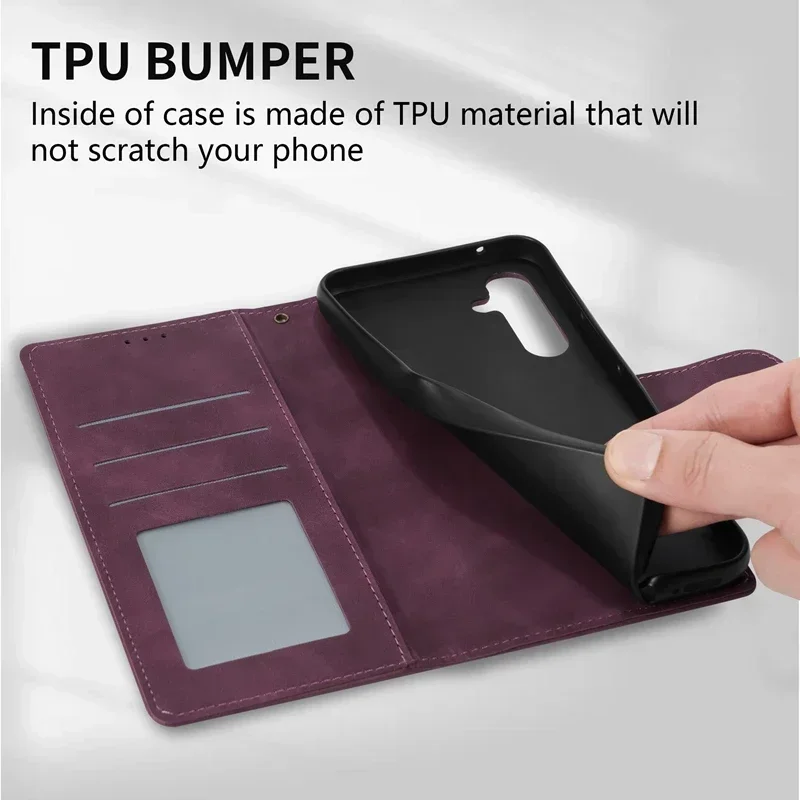 Premium Magnetic Flip Leather Wallet Case