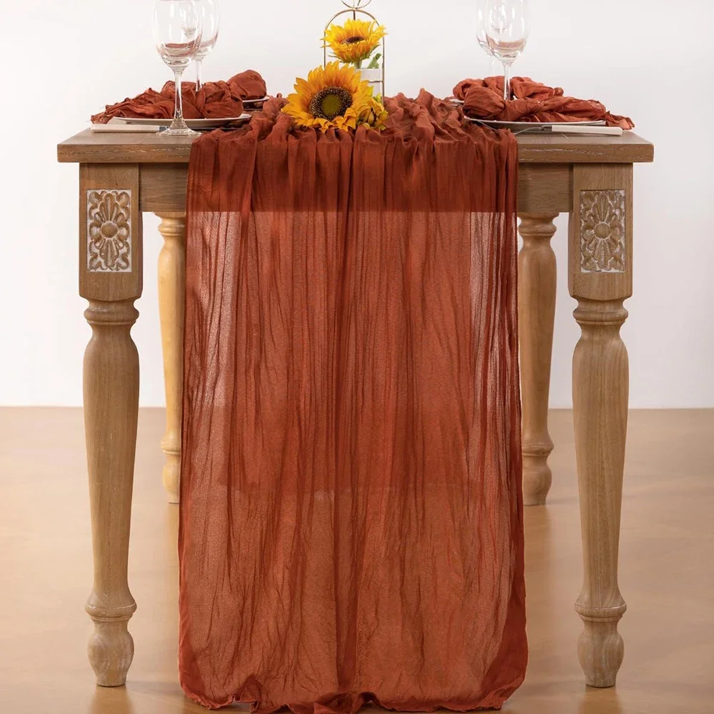 Lavender Cheesecloth Table Runner for Boho and Rustic Events