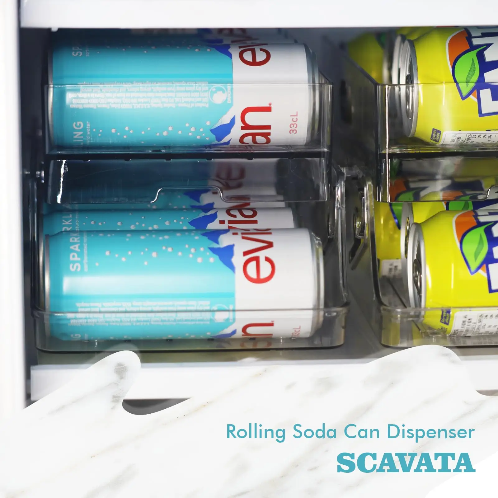 2 Pack Soda Can Organizer Dispenser for refrigerator 2 Tier Automatic Rolling Beverage Beer Soda Can Holder for Fridge, Pantry 5