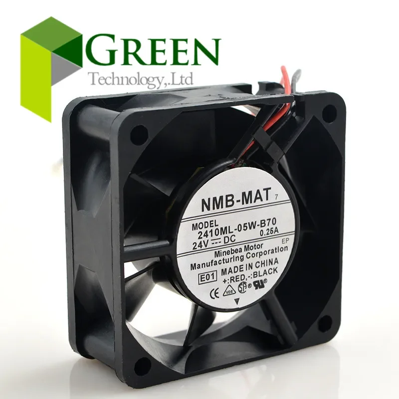 Original NMB 2410ML-05W-B70 6025 60MM 6CM 60*60*25MM Server case Cooling fan 24V 0.25A with 2pin