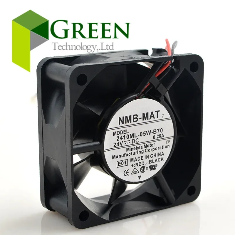 

Original NMB 2410ML-05W-B70 6025 60MM 6CM 60*60*25MM Server case Cooling fan 24V 0.25A with 2pin