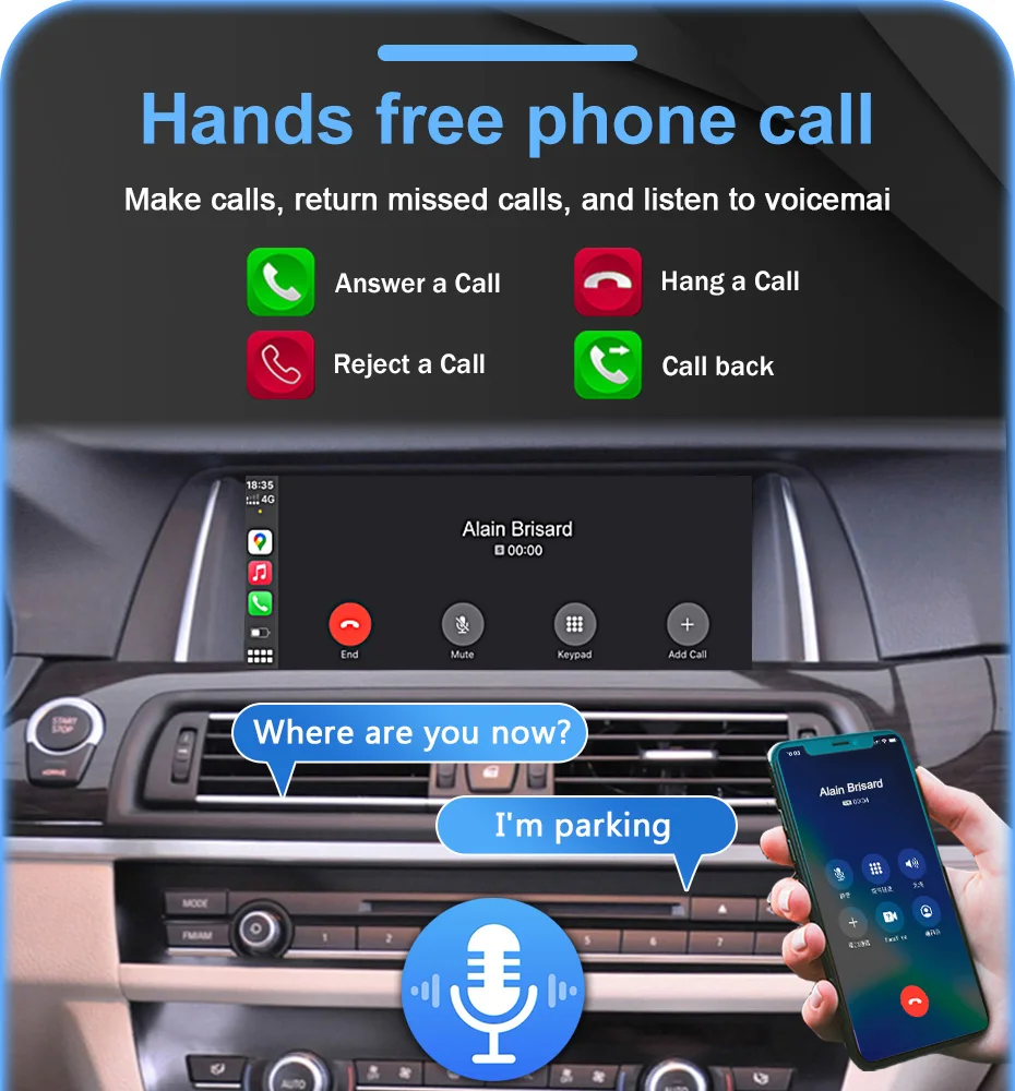 Pantalla estéreo inalámbrica CarPlay Android Auto de 10.25'' estilo original para BMW Serie 5 F10 F11 2011-2016, radio para coche, reproductor multimedia GPS, Autolink, Airplay, Mirror Link 8