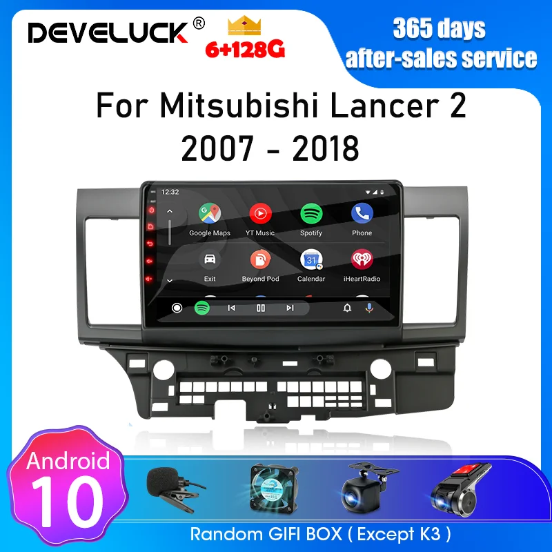 Автомагнитола для Mitsubishi Lancer 10 CY 2007-2017 Android мультимедийный видеоплеер 2Din навигация