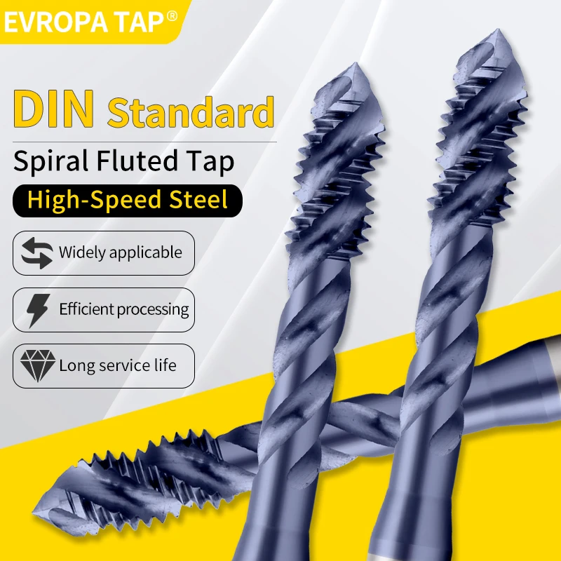 EVROPA TAP HSSE-M35 M42 DIN 371 표준 나선형 플루트/포인트/포밍 탭(TICN 코팅 포함) M2 M2.2 M2.3 M2.5- M10