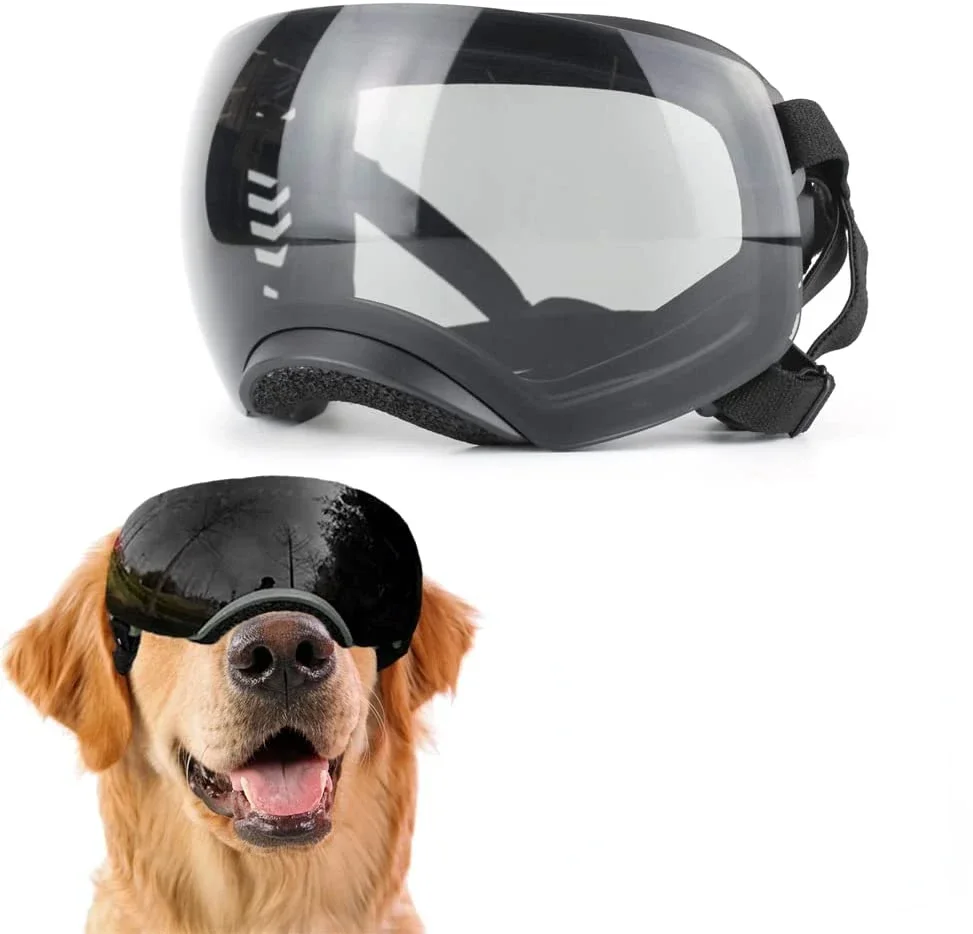 

ATUBAN Dog Goggles for Medium-Large Breed UV Protection Dog Sunglasses Windproof Snowproof Detachable Lens Dog Eye Protection