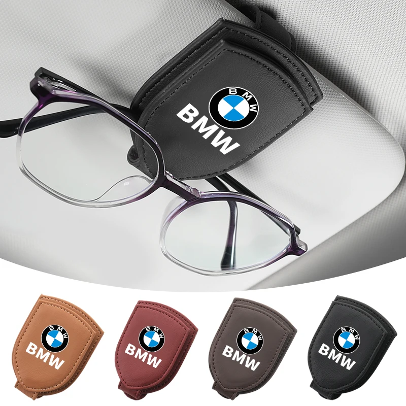 Car-Glasses-Holder-PU-Leather-Sun-Visor-Sunglasses-Clip-For-BMW-3-5 ...