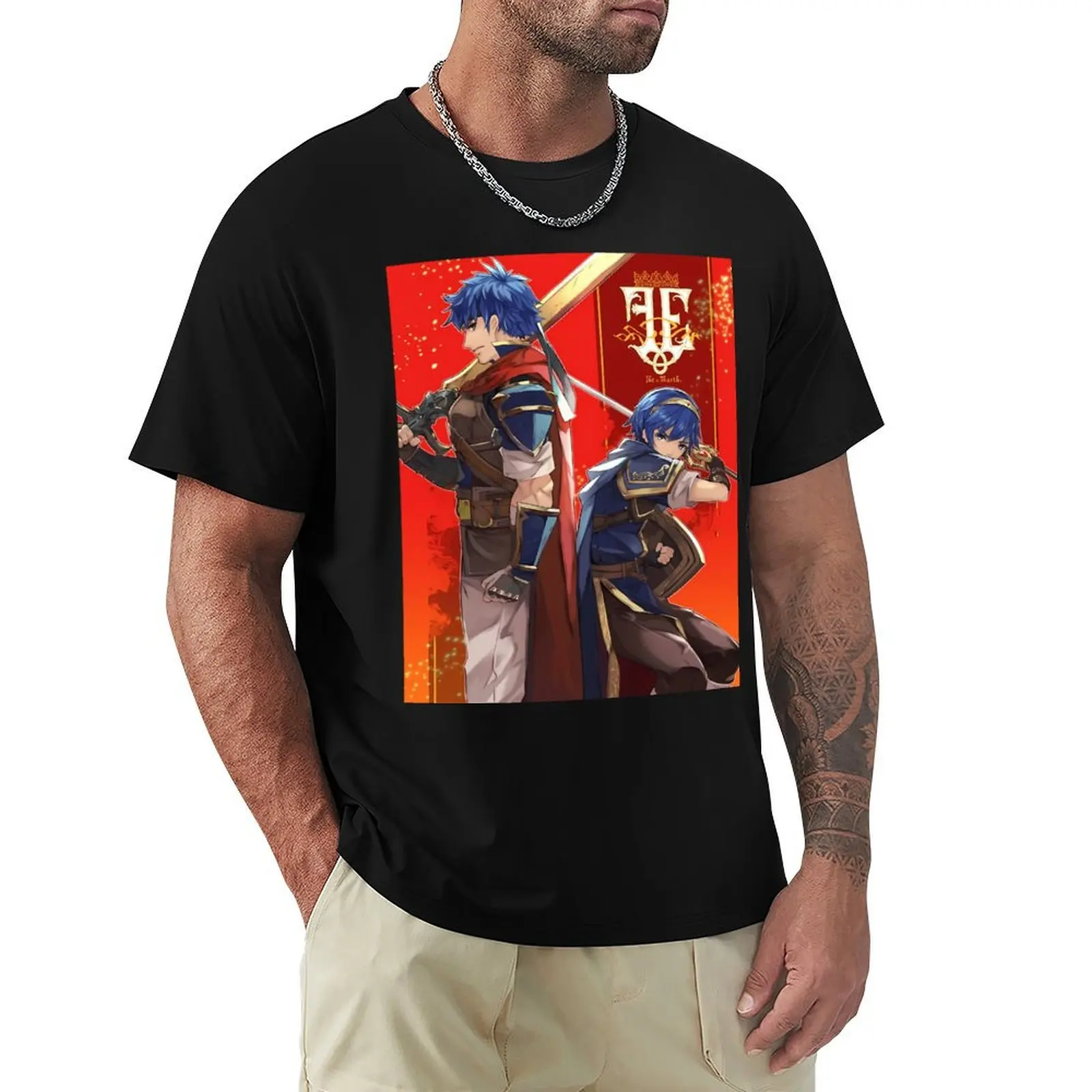 Ike Et Marth - Fire Emblem T-Shirt Funnys Tees T Shirt Uomo