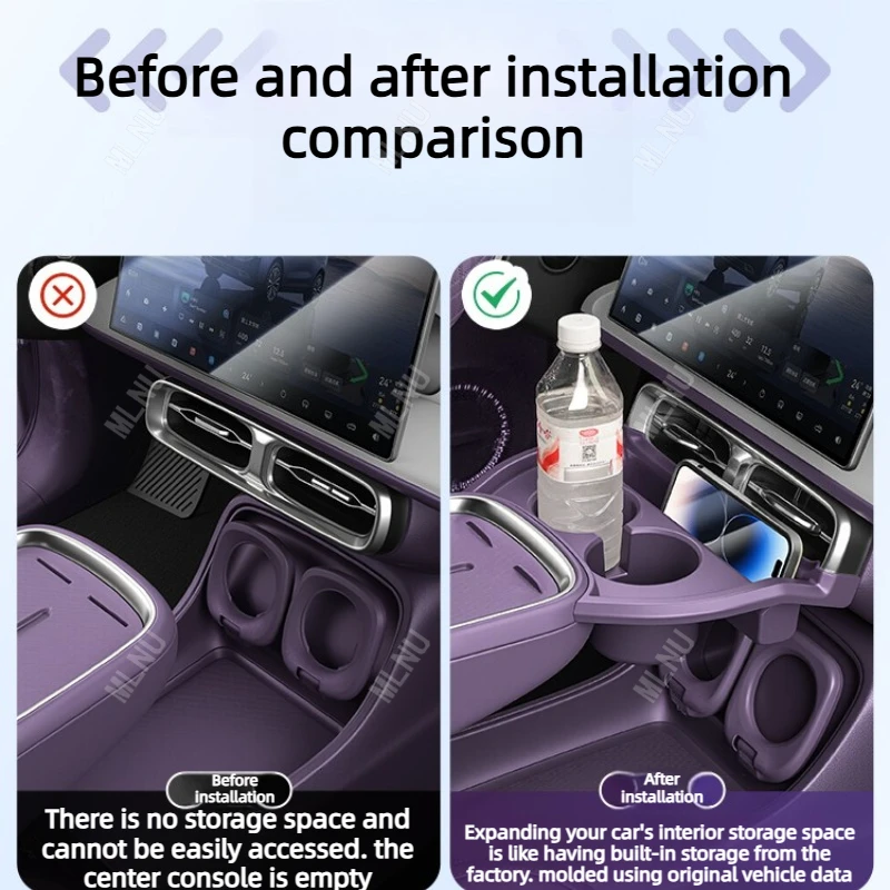 LEAPMOTOR B10 2026/2025 자동차 액세서리용 중앙 제어 워터컵 보관함, 미끄럼 방지 보호 내열 2022-2024