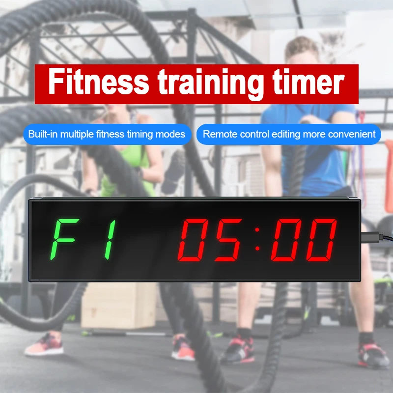 Super Large Screen Gym Timer 1.5 Inch Digits Count Down/Up Timer Boxing Cycle Interval Clock Stopwatch for Gym Fitness Training 2