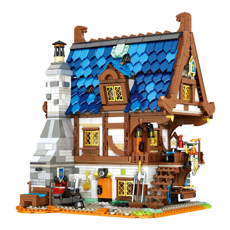 Série da cidade moinho de vento medieval fazenda casa torre construção  blocos tijolos brinquedo para crianças presentes de aniversário natal -  AliExpress