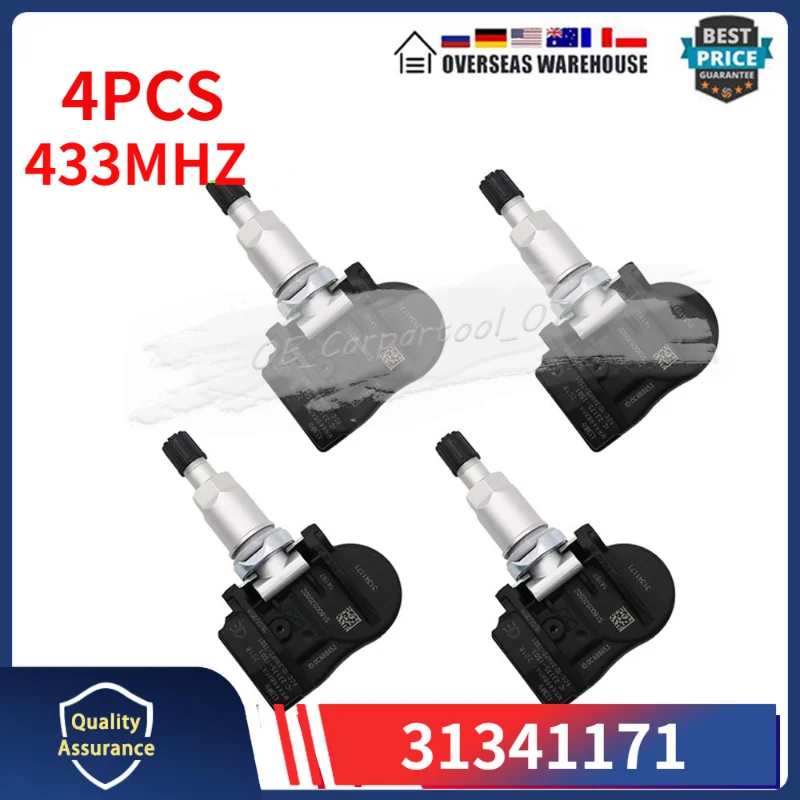 433Mhz Tpms Sensori Per Pneumatici Per Auto 31341171 Per 2014 2015 2016 Volvo Xc60 V60 S60 Ii V40 V70 Sensore Di Sistema Di Monitoraggio Della Pressio
