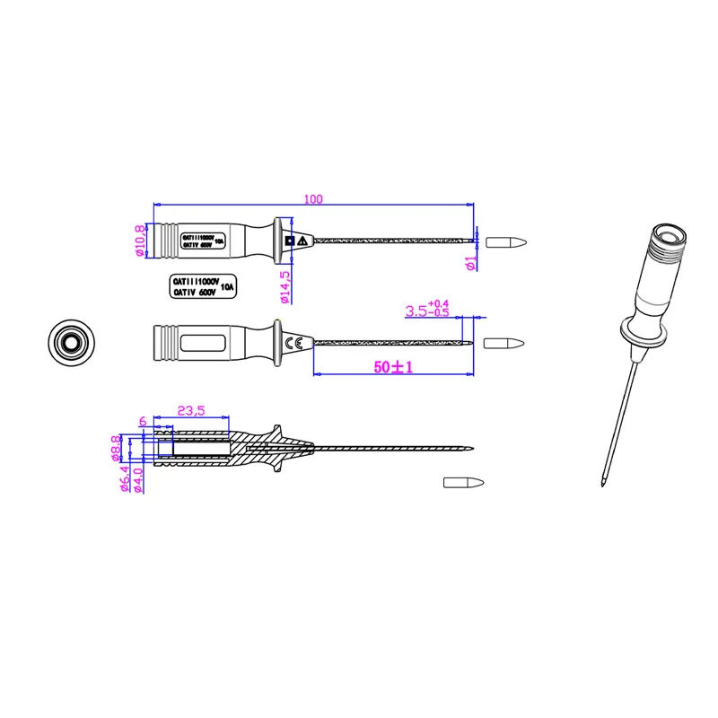 Multimeter-Messleitungen, Sondenspitze, Rückseite, automatisches Werkzeug, Auto-Set, Maschinenkabel, bruchfreie Teststange, flexible Rückensonde – Detail 28