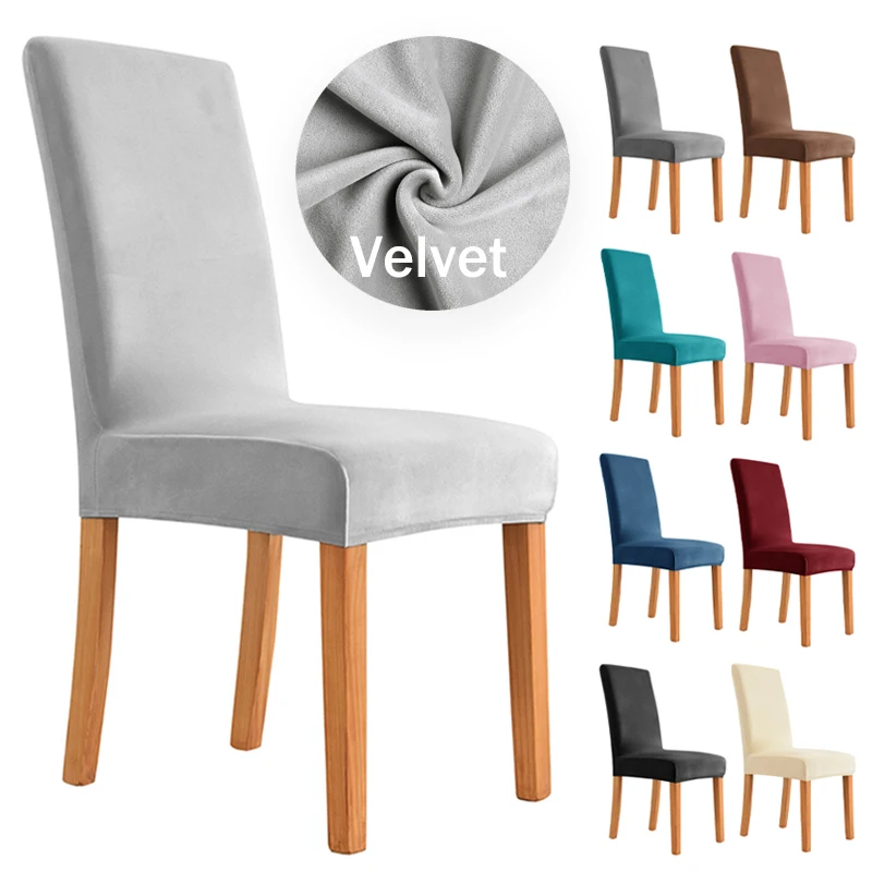 VelvetFabricChairCoverforDiningRoomWeddingHotelBanquetSoft