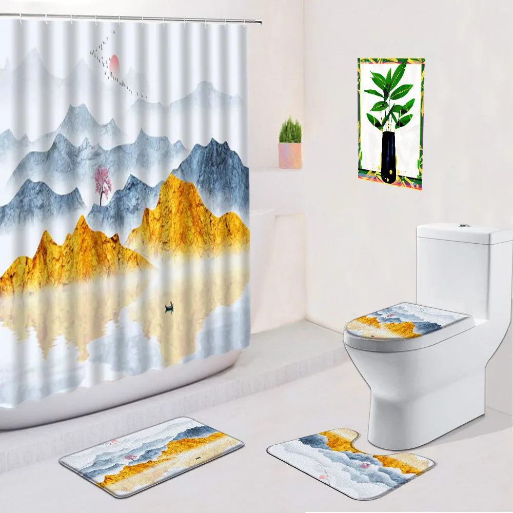 

4 шт./комплект, противоскользящие занавески для ванной