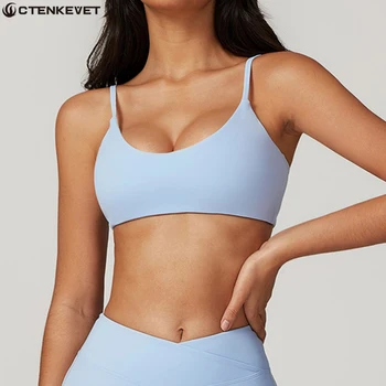 Ctenkevet Reggiseno sportivo con scollo a V delle nuove donne Palestra femminile Push Up Reggiseni a fascia Fitness Backless Crop Top Donna Allenamento Yoga Biancheria intima 1