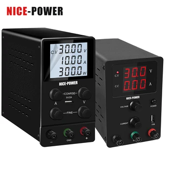 Nice power USB DC 조절 랩 전원 공급 장치, 조절 가능, 30V 10A, 실험실 60V 5A, 전압 조절기 안정기, 벤치 소스 DIY