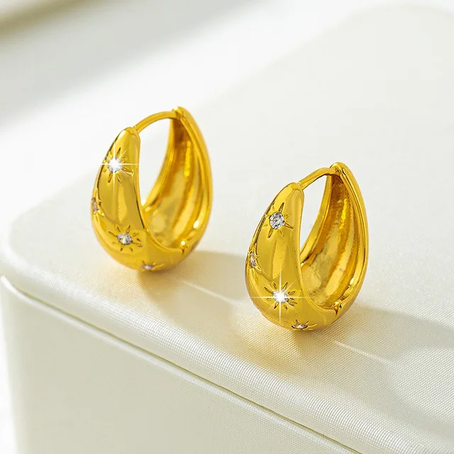 86226-cbda8c.jpg Boucles d'oreilles créoles vintage CZ pour femme, tendance, épaisses, rondes, pendantes, bijoux quotidiens scintillants, cadeau pour elle