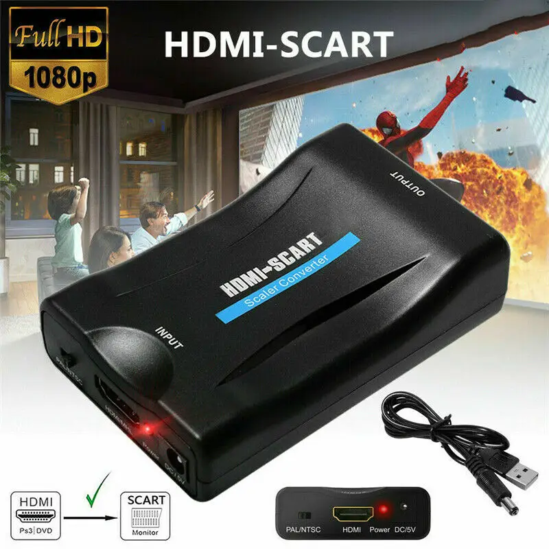 1080P SCART To HDMI / HDMI To SCART MHL    AV  ȣ  ű HDTV Sky Box STB TV DVD PS3