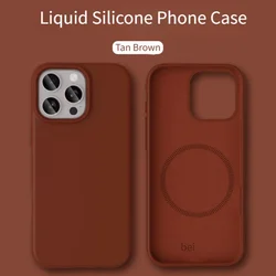 Vibrant Liquid Silicone Magnetic Phone Case Compatible with MagSafe Accessories - iPhone 17 Pro (Tan)