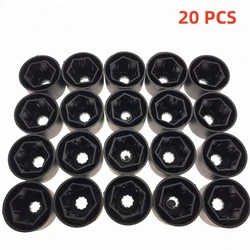 20Pcs Black Car Wheel Nut Bolt Covers - Exterior Protection Accessories (20pcs Black)